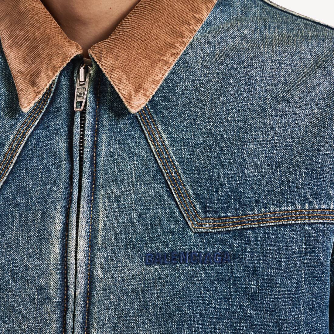 Giacca Workwear da Uomo in Blu Vintage Sporco | Balenciaga Italia IT - Image 6
