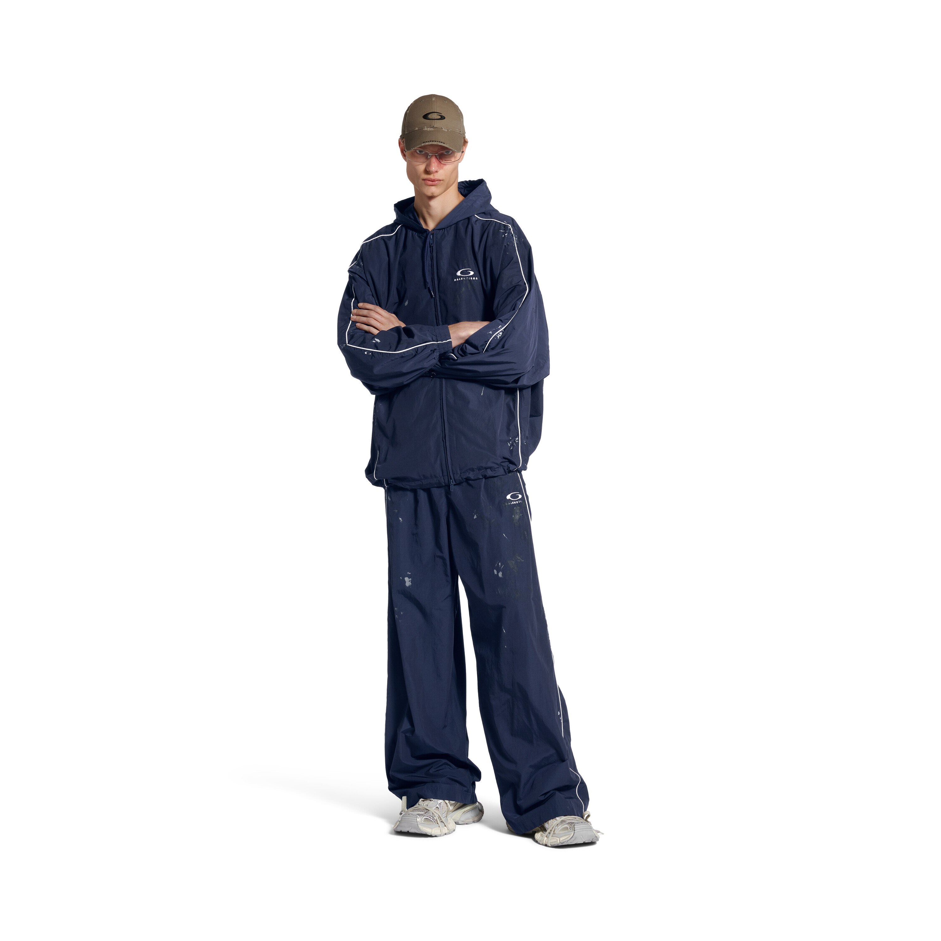 【関税込み】Balenciaga ネイビー Painter トラックジャケット Men's Painter Tracksuit Jacket in Navy Blue | Balenciaga US