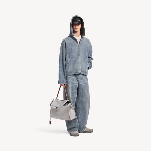 giacca con cappuccio denim stitch