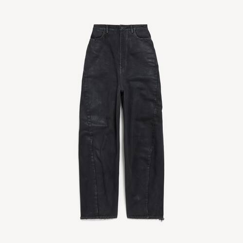 pantaloni barrel a vita alta con cuciture ritorte