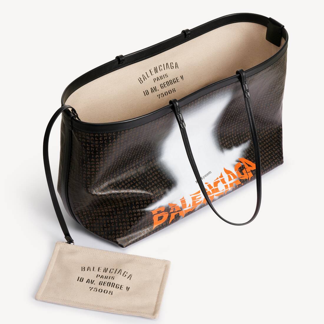 Women's Select Tote Bag Large in Black/orange | Balenciaga Finland EN - Image 4