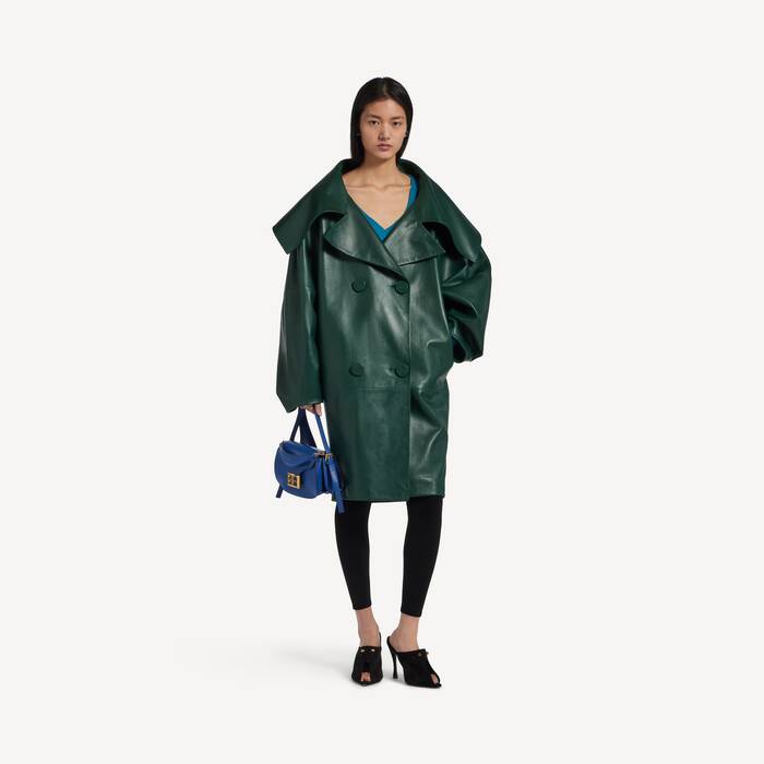 ボトル グリーン の ウィメンズ オープンカラー ダブルブレストジャケット  - ウィメンズ | Balenciaga 日本 JA - Image 1