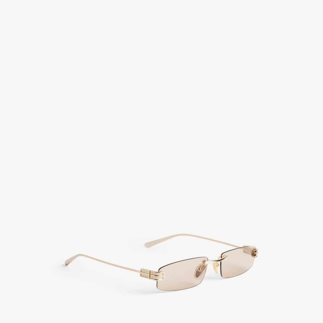 Femme's Lunettes De Soleil Rectangles S Gossip in Or Clair/marron | Balenciaga Canada FR - Image 3
