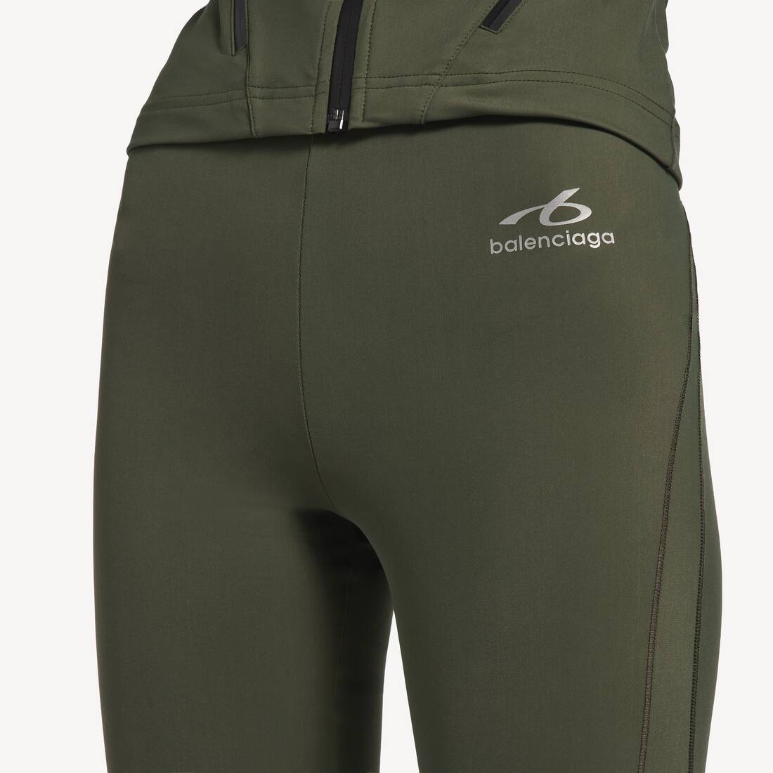 Leggings Techwear Flared da Donna in Kaki/lime | Balenciaga Italia IT - Image 6