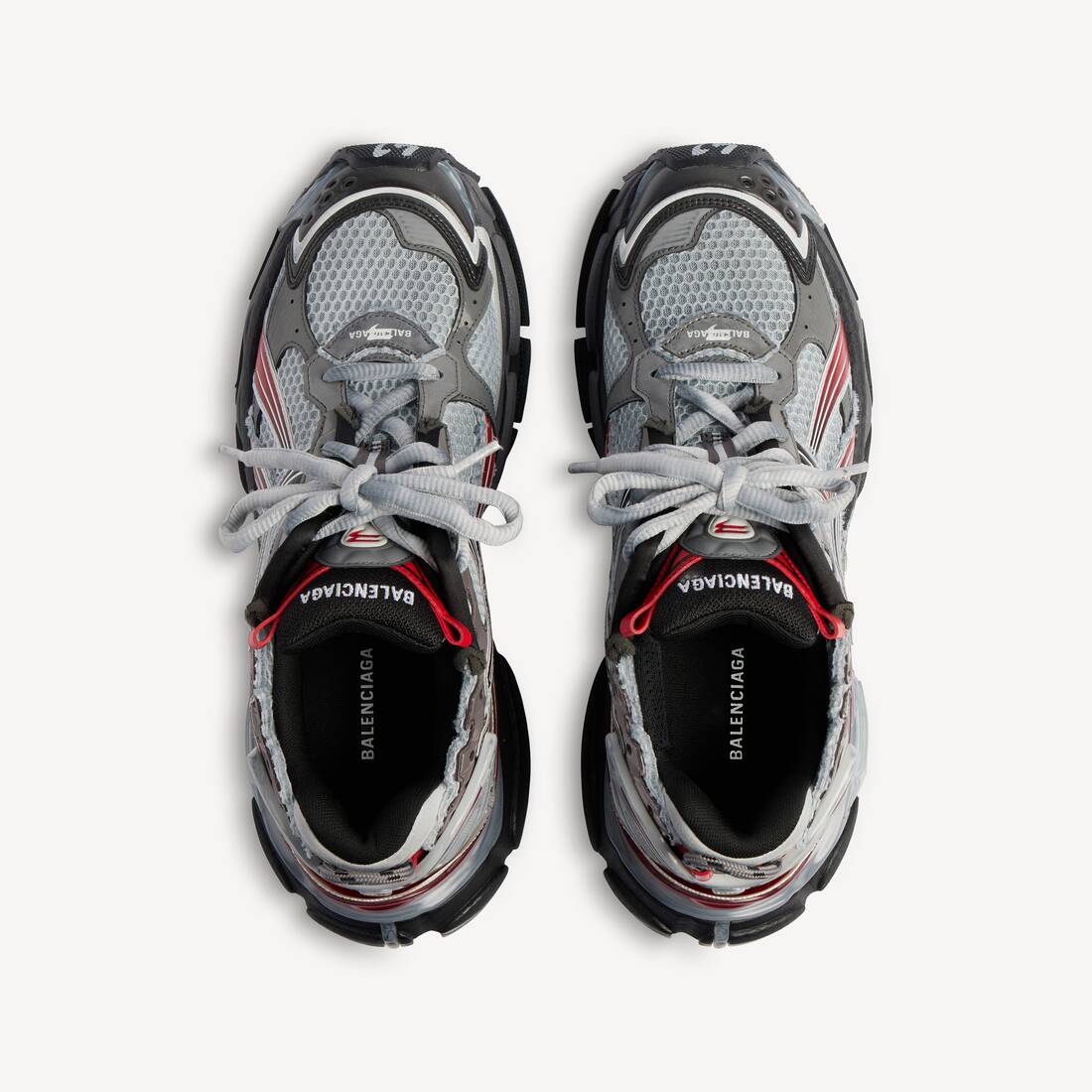남성 러너 그래디언트 스니커즈 그레이/레드/블랙 | 발렌시아가 대한민국 KO - Image 4