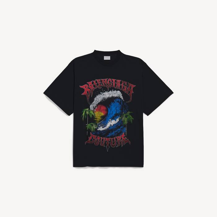Men's Vintage Surfer Oversized T-shirt in White - Men | Balenciaga United States EN - Image 1