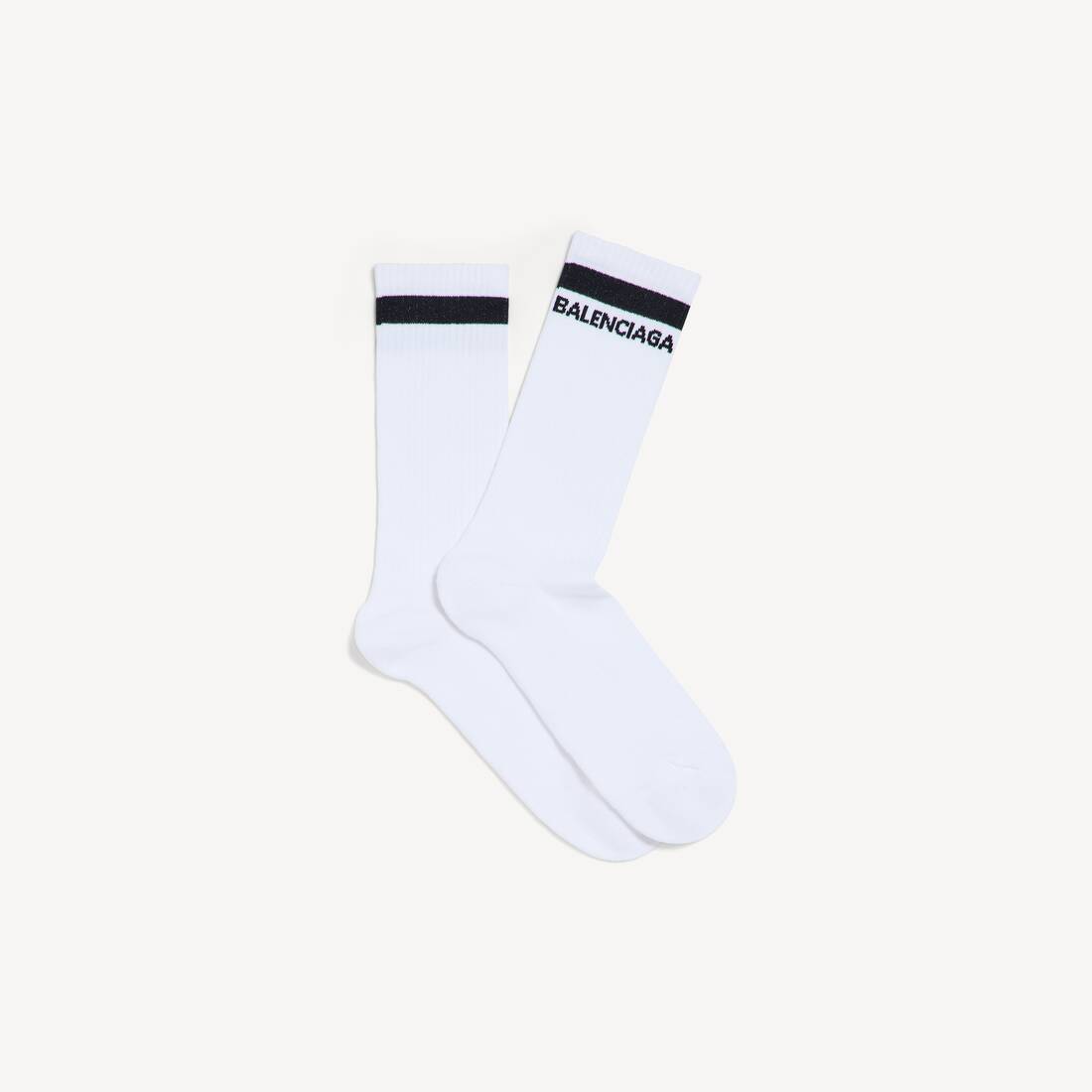 Chaussettes Logo pour Homme en Blanc/noir | Balenciaga Belgique FR - Image 2