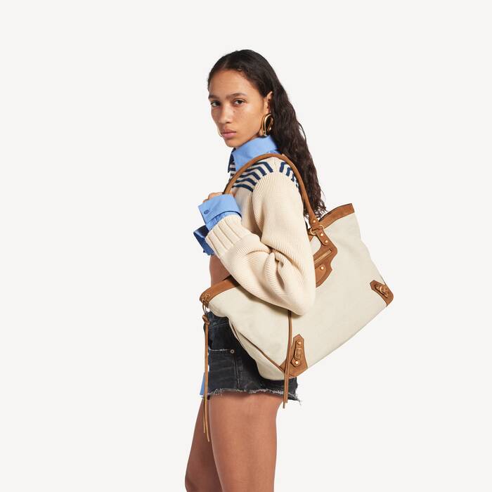 Bolso Tote De Playa Le City Mediano para Mujer en Beige/c&aacute;mel - Mujer | Balenciaga Espa&ntilde;a ES - Image 2