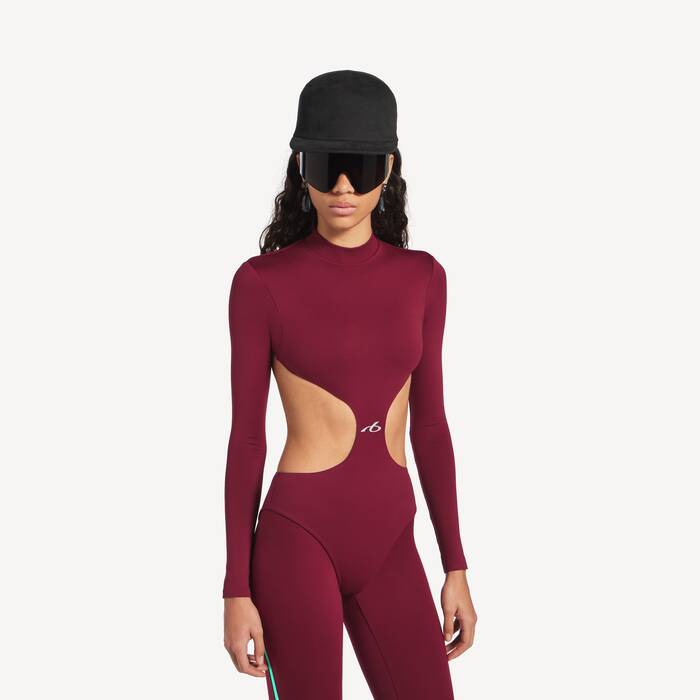 Women's Techwear Cut-out Bodysuit in Burgundy/aqua - Women | Balenciaga Netherlands EN - Image 1