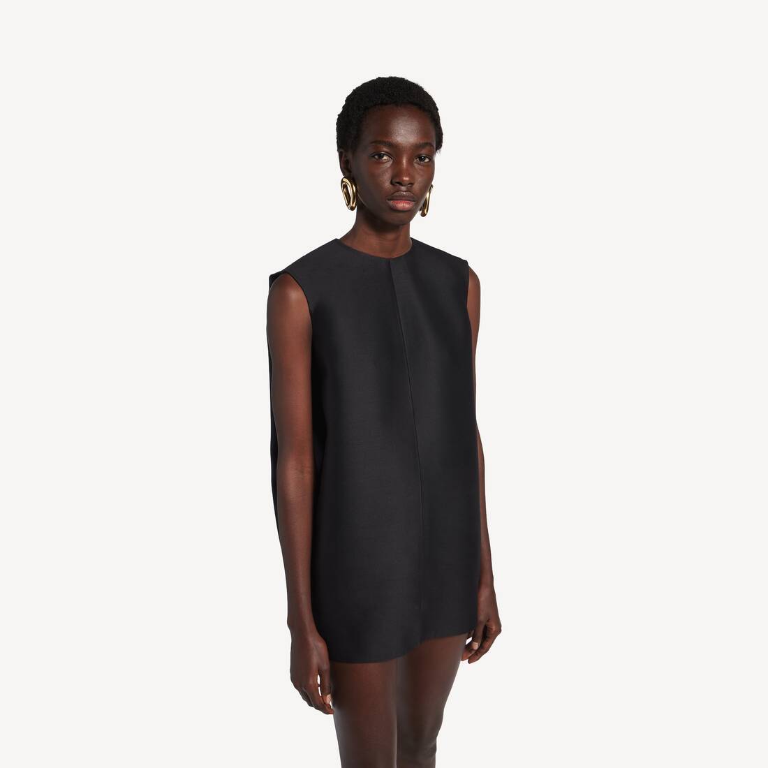 Women's Mini Cocoon Dress in Black | Balenciaga United States EN - Image 5