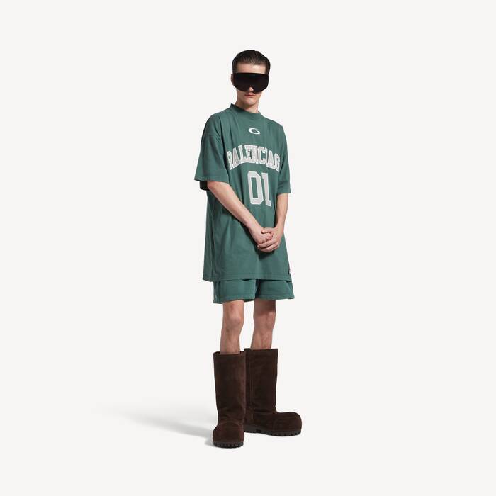 Men's Basketball Oversized T-shirt in Dark Green/light Green - Men | Balenciaga United States EN - Image 3