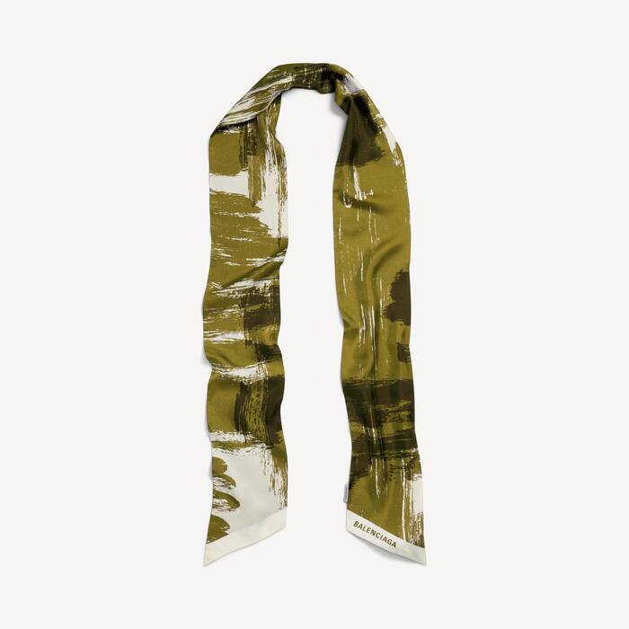 여성 페인트브러시 트윌리 스카프 다크 카키 - 여성 | 발렌시아가 대한민국 KO - Image 2