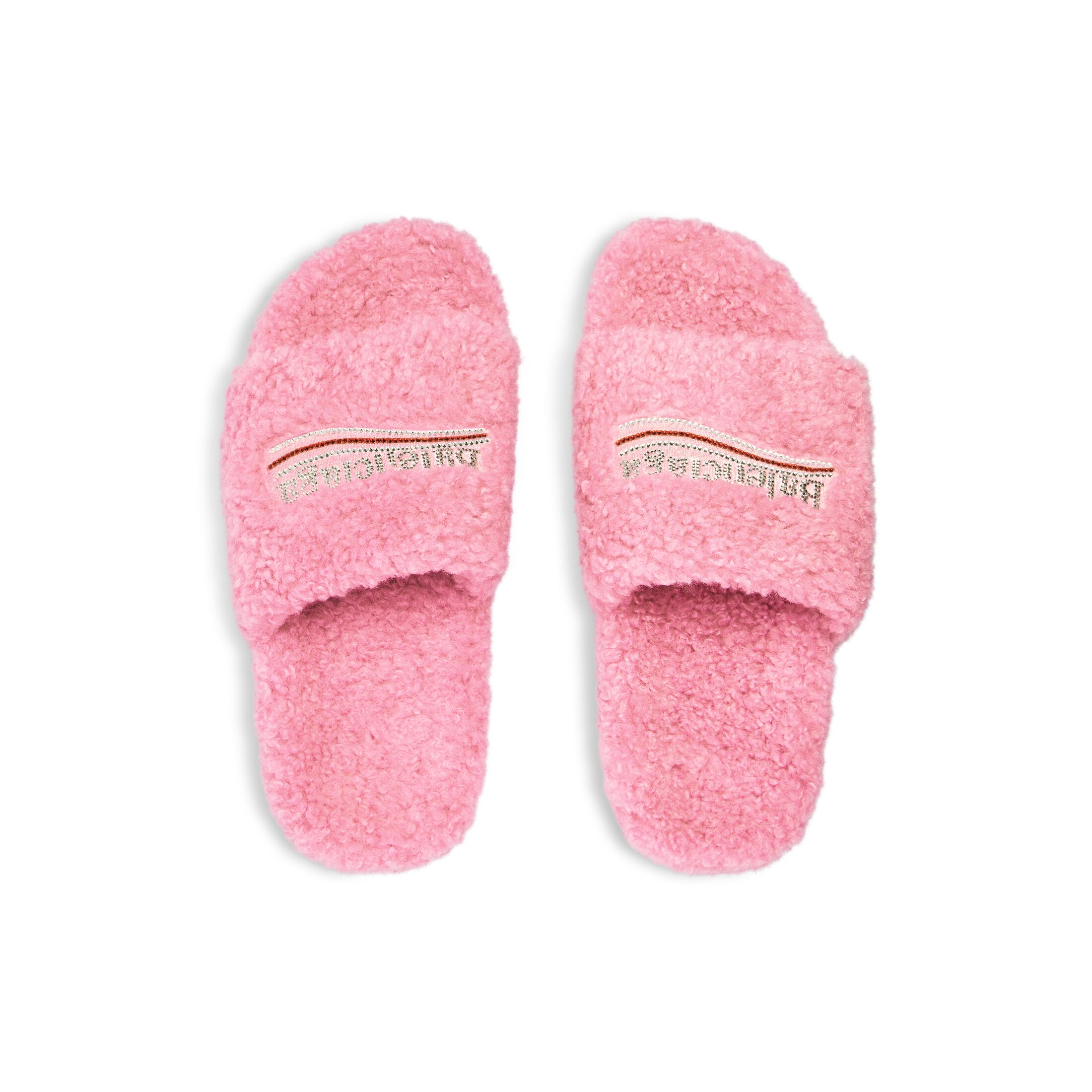 furry slide sandal