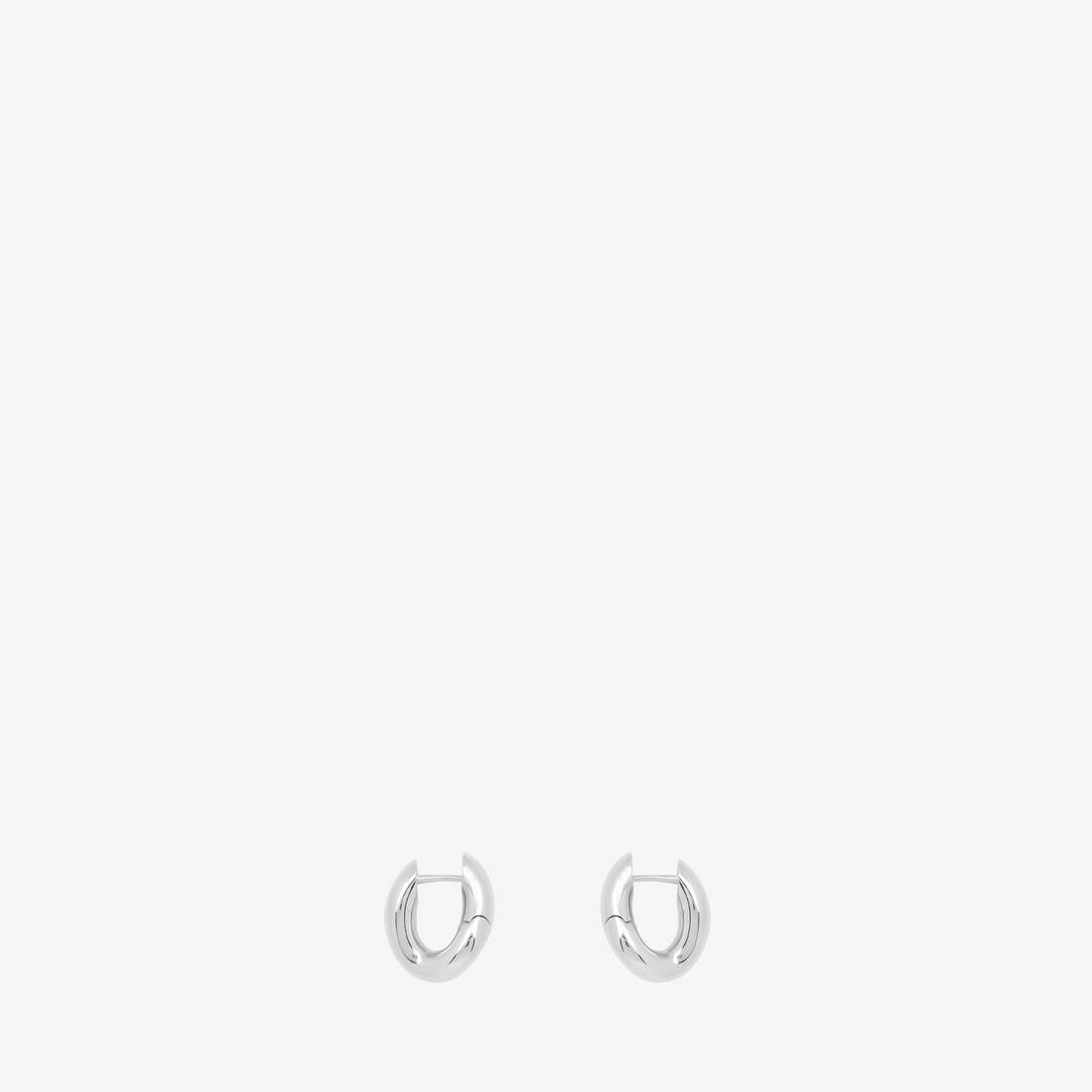 Women's Loop Xxs Earrings in Silver | Balenciaga Malaysia EN - Image 3