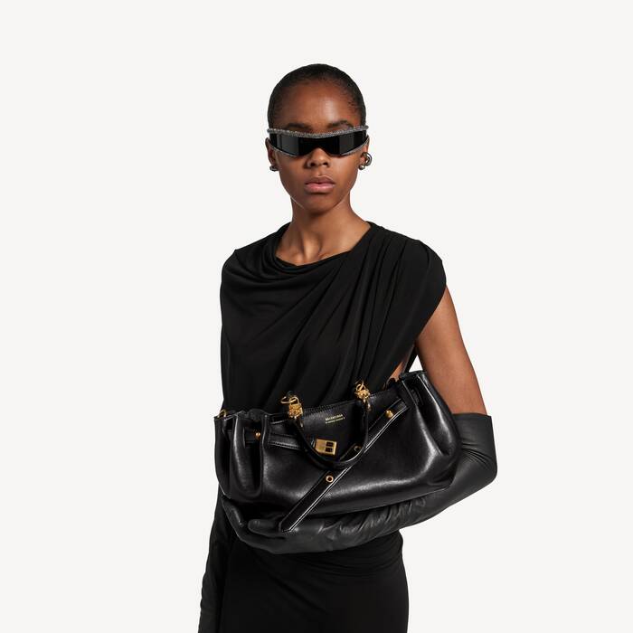 Women's Fan Carry All Bag Small in Black - Women | Balenciaga Canada EN - Image 2