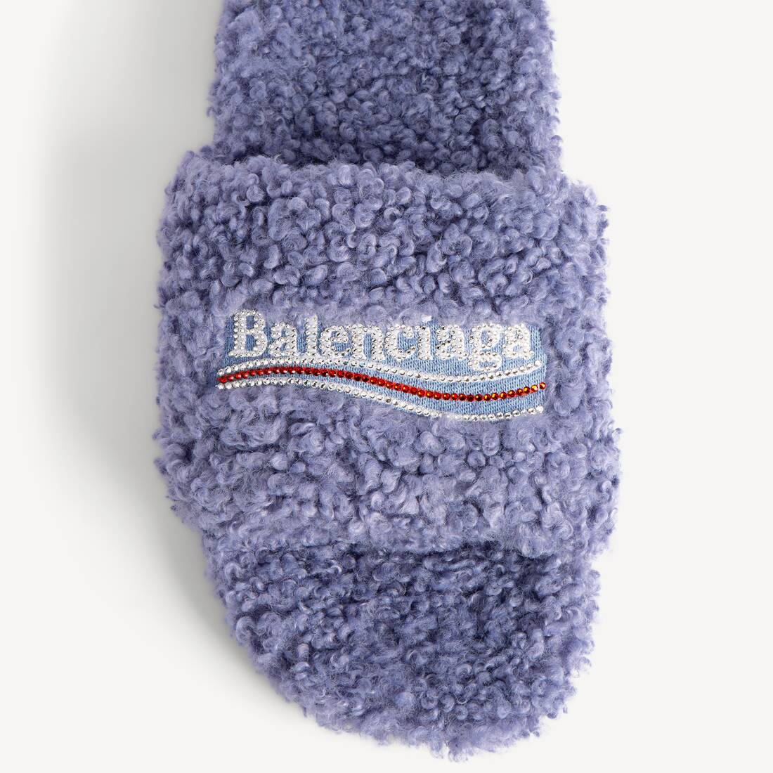 Women's Furry Open Mule in Hortensia/crystal/red | Balenciaga United States EN - Image 4
