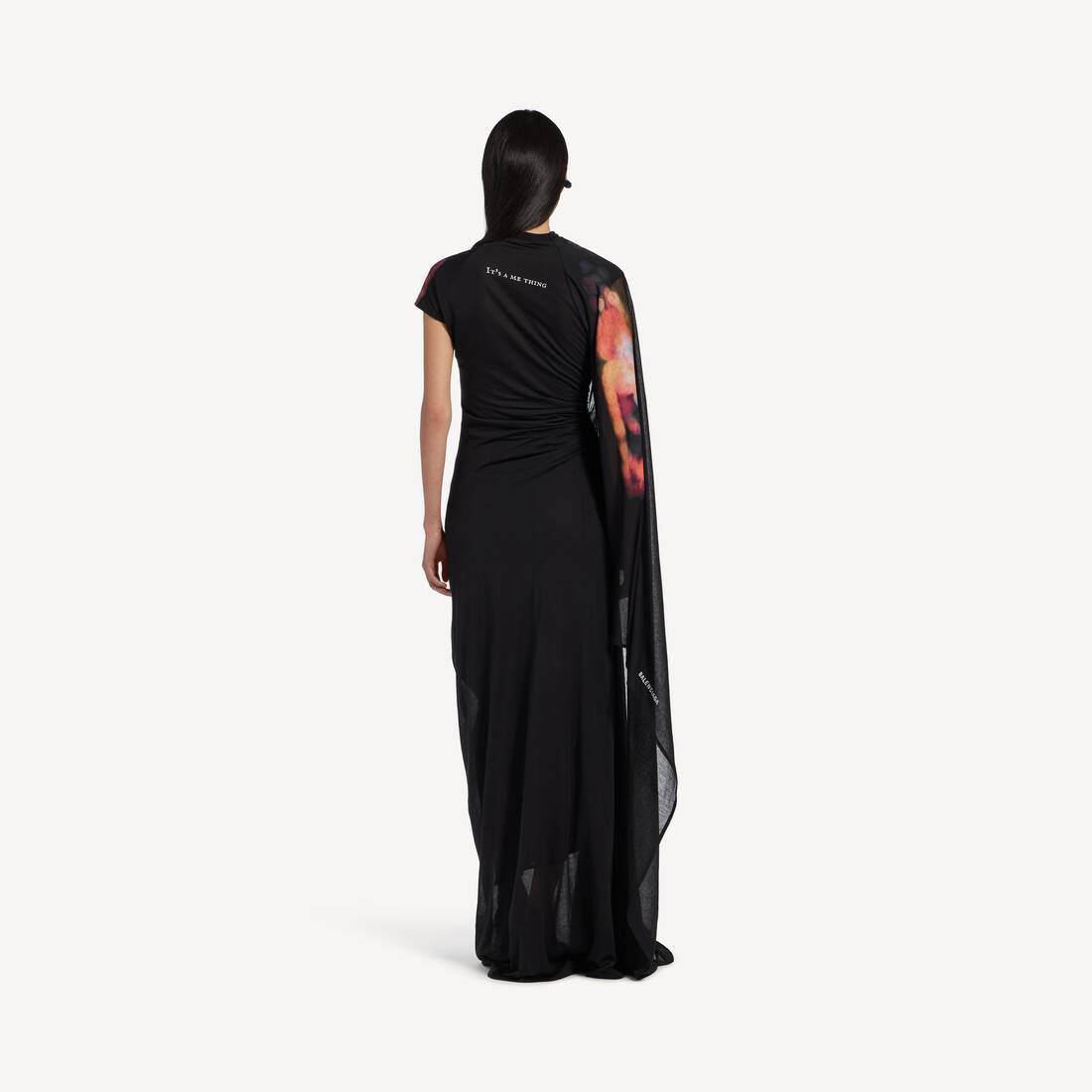 Stained Glass Drapiertes Cape-kleid f&uuml;r Damen in Schwarz | Balenciaga Deutschland DE - Image 4