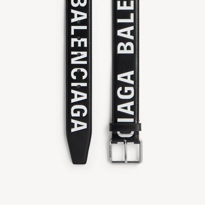 Men's Printed Letters Belt in Black/white - Men | Balenciaga Japan EN - Image 1