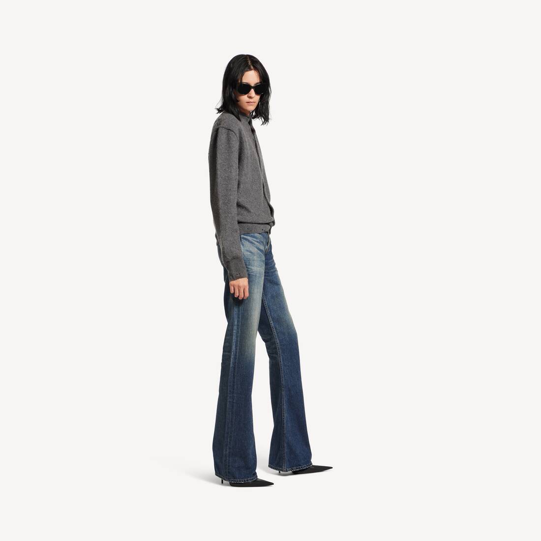 Women's Bootcut Pants in Blue | Balenciaga Australia EN - Image 3