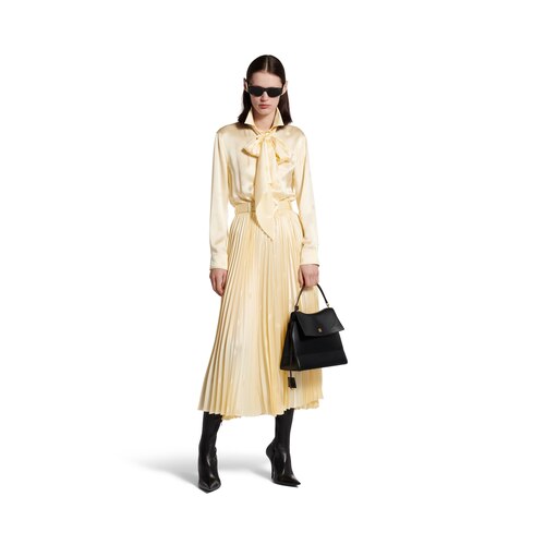 lace-up pleated dress