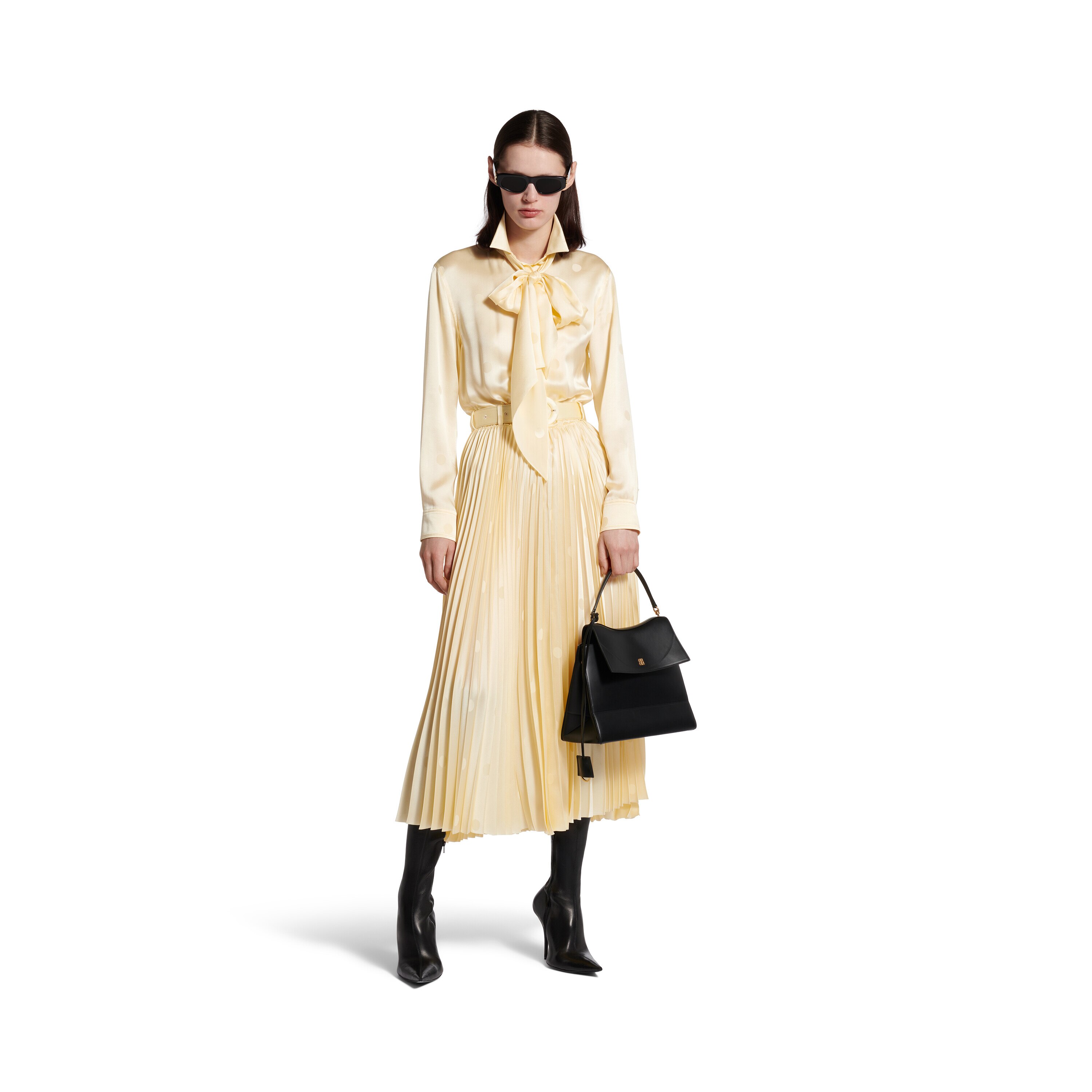 ●送料込●BALENCIAGA●フード付きハイブリッドコットンドレス Cotton Jacquard Lily Print Flare Dress | Pasand by ne