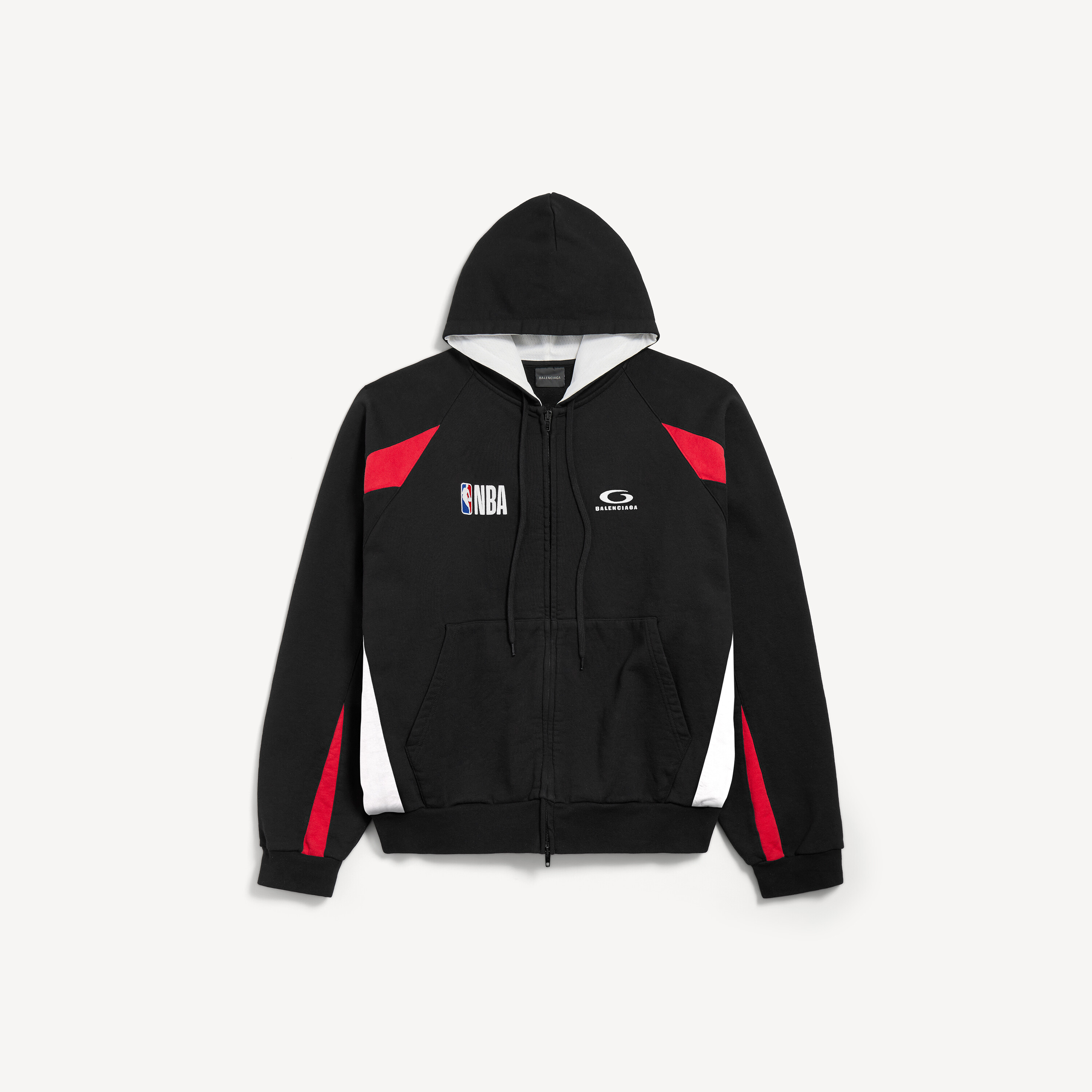 Men's Balenciaga | Nba Collaboration Oversized Zip-up Hoodie in Black/multicolor