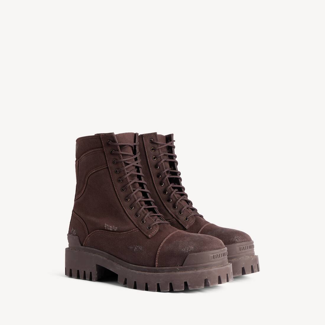 Men's Combat Strike Boot in Dark Brown Balenciaga GR