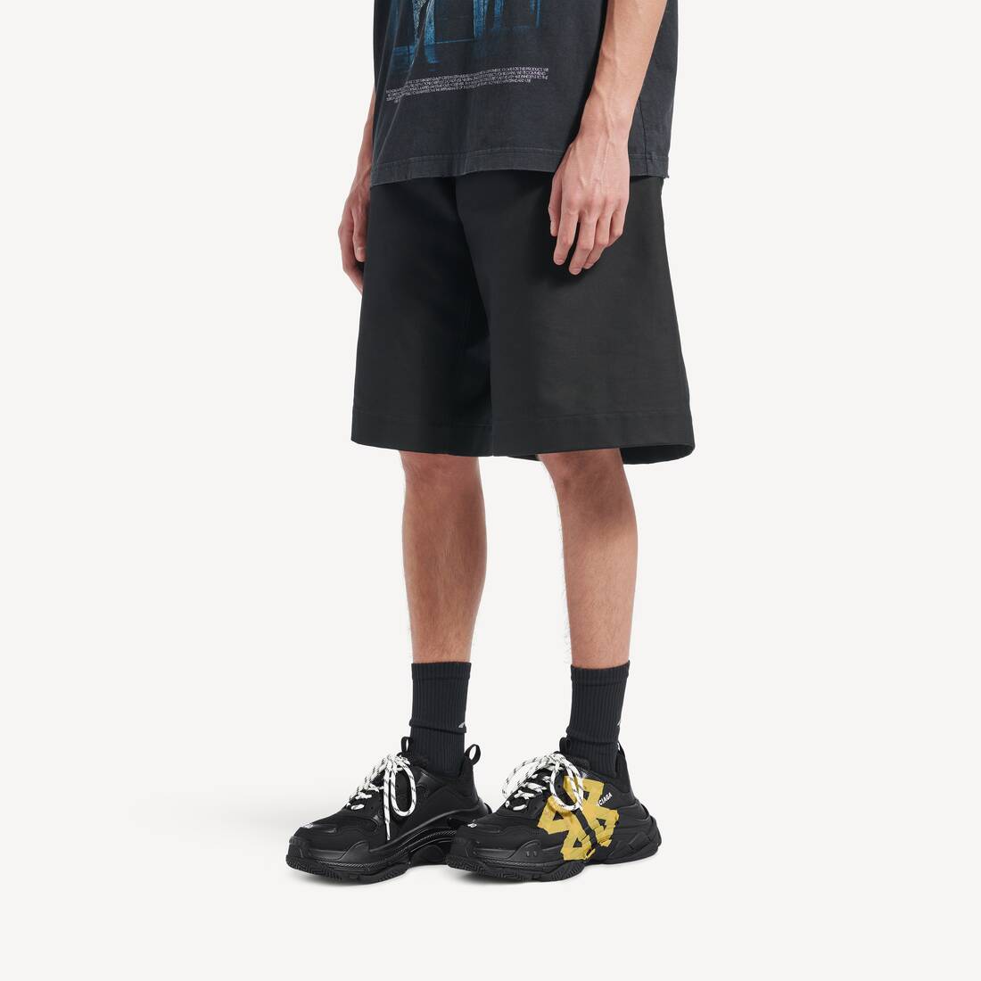 Men's Triple S Tape Type Sneaker in Black/yellow | Balenciaga Singapore EN - Image 9