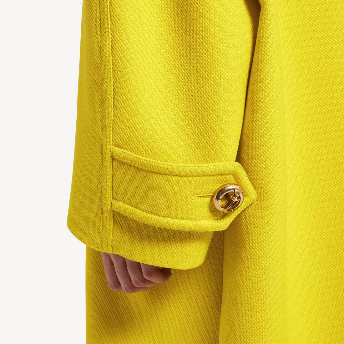 Women's Long Peacoat in Yellow | Balenciaga Hungary EN - Image 6