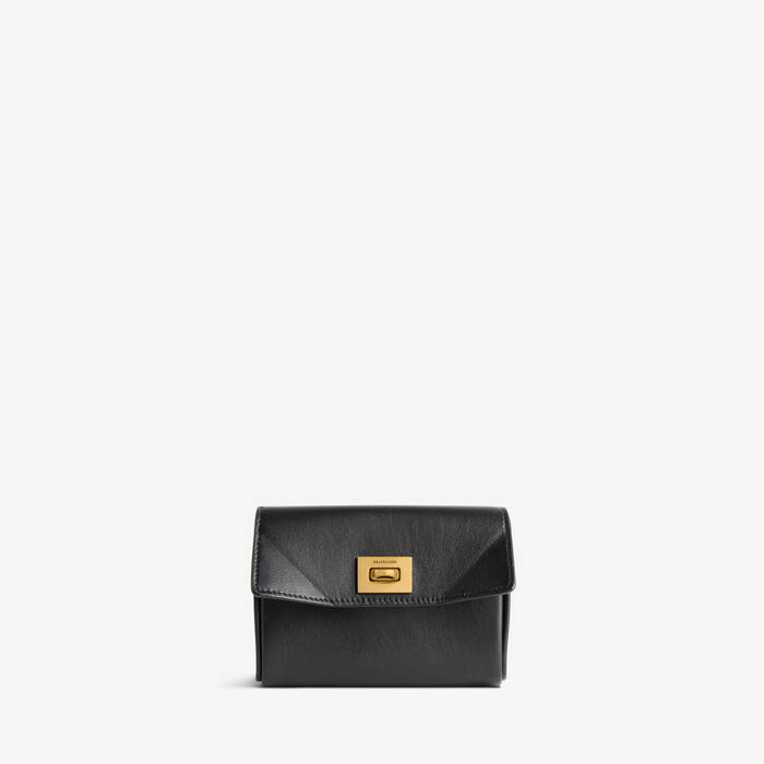 Portacarte Con Patta Rodeo da Donna in Nero - Donna | Balenciaga Italia IT - Image 1