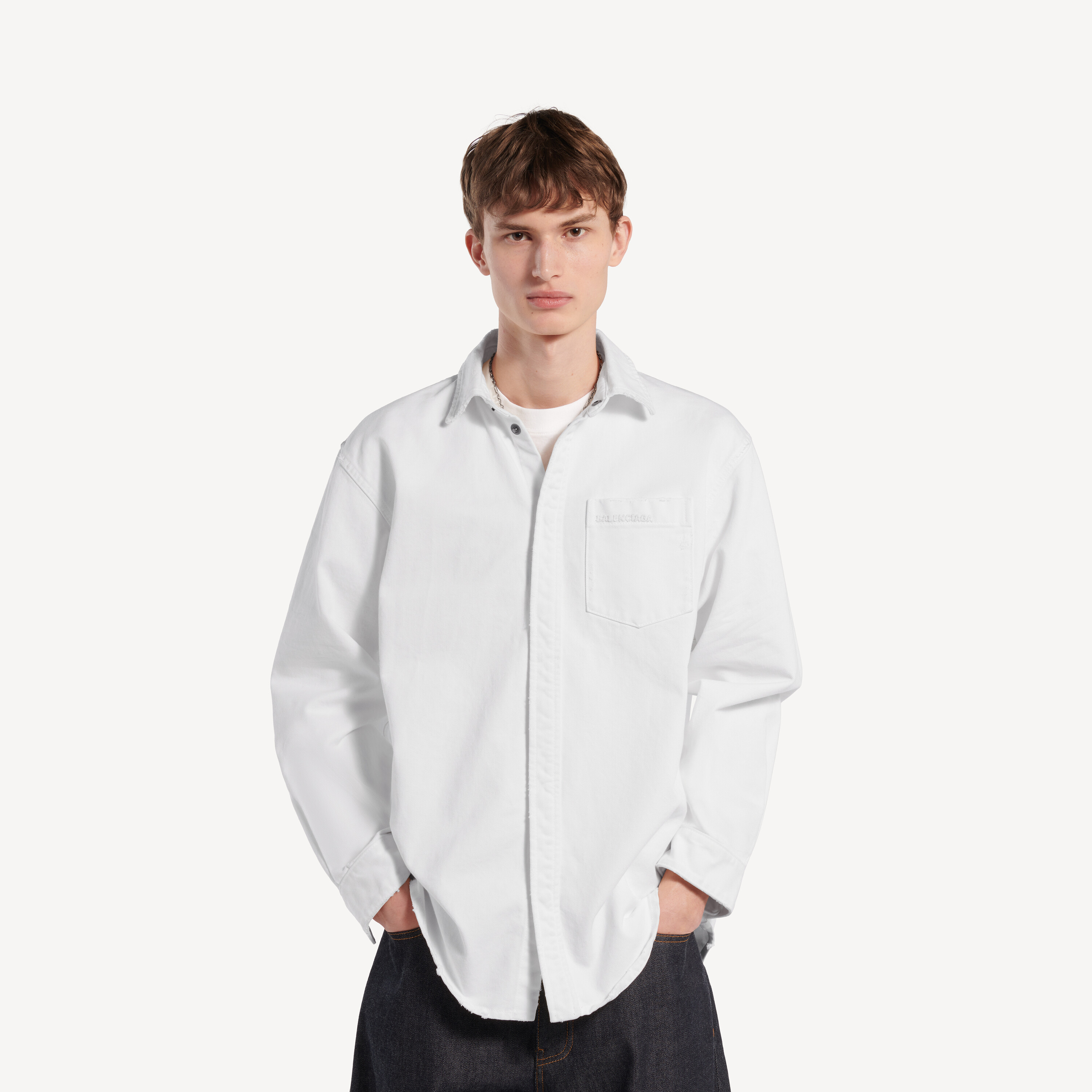 BALENCIAGA シャツ BALENCIAGA（バレンシアガ）カジュアルシャツ 青 サイズ:36(XS位