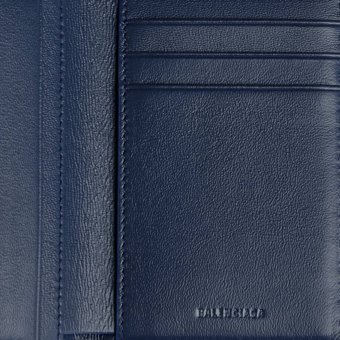 Portefeuille Vertical &Agrave; Deux Volets Cash pour Homme en Bleu Marine/bordeaux | Balenciaga France FR - Image 4