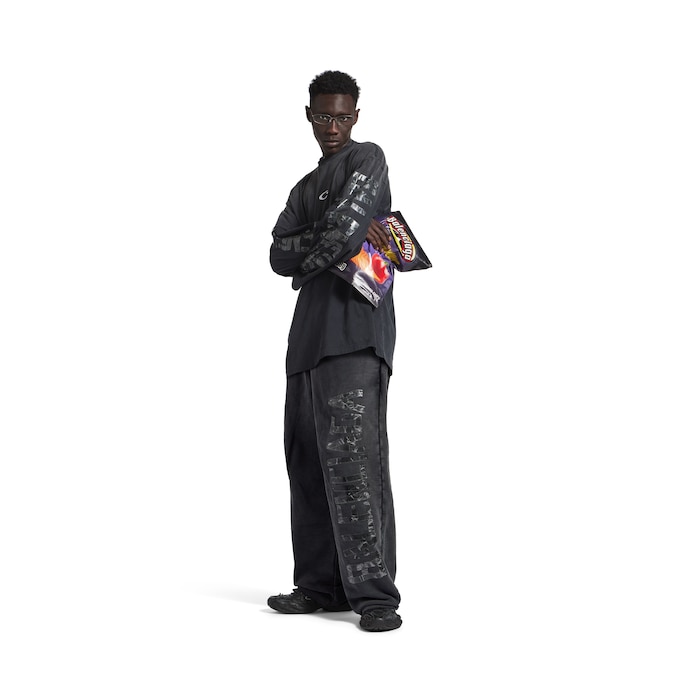 pantaloni baggy transparent tape