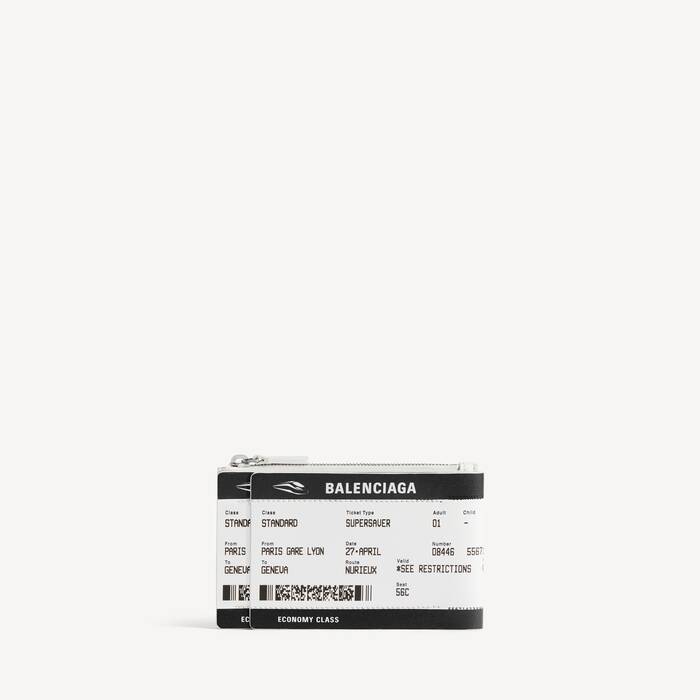 남성 패스포트 보딩 패스 롱 동전 & 카드 홀더 블랙/화이트 - 남성 | 발렌시아가 대한민국 KO - Image 1