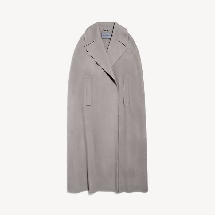 Men's Long Double-faced Cape Coat in Balenciaga Grey - Men | Balenciaga Netherlands EN - Image 2
