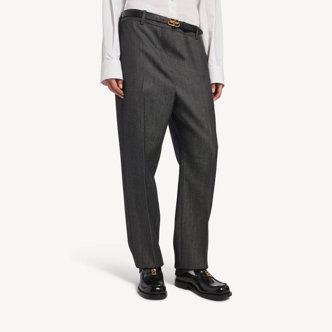 Women's Fitted Tailored Pants in Dark Navy | Balenciaga United States EN - Image 5