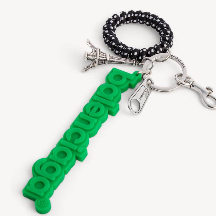 Men's Balenciaga Logo Keychain/charm in Green - Men | Balenciaga Canada EN - Image 2