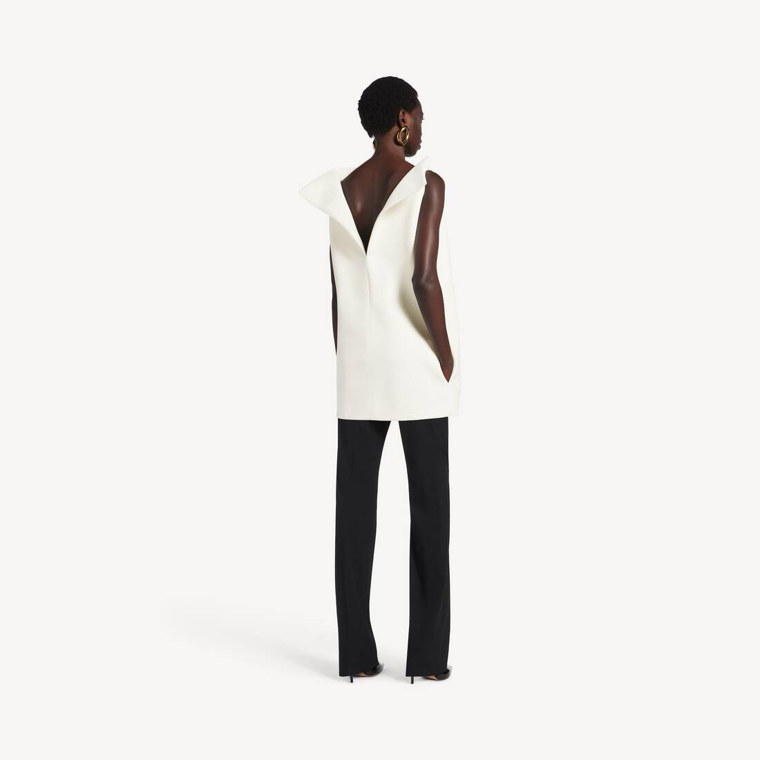 Women's Vareuse Dress in Ivory | Balenciaga United Kingdom EN - Image 4