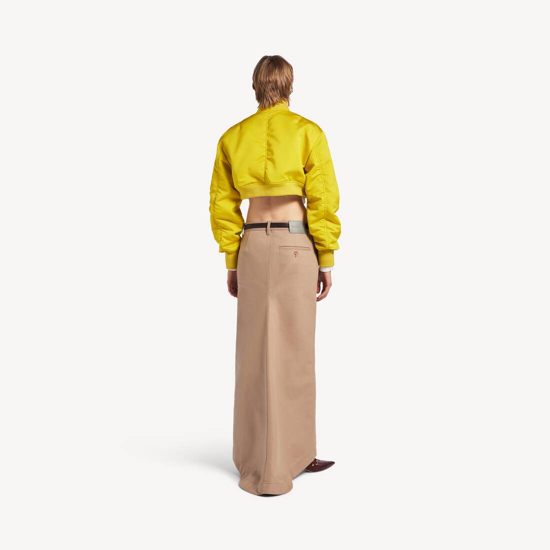 Blouson Bomber Court pour Femme en Jaune | Balenciaga Belgique FR - Image 4
