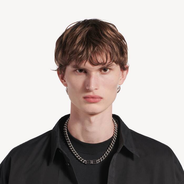 Collier Gourmette Bb Icon  in Argent | Balenciaga Suisse FR - Image 2