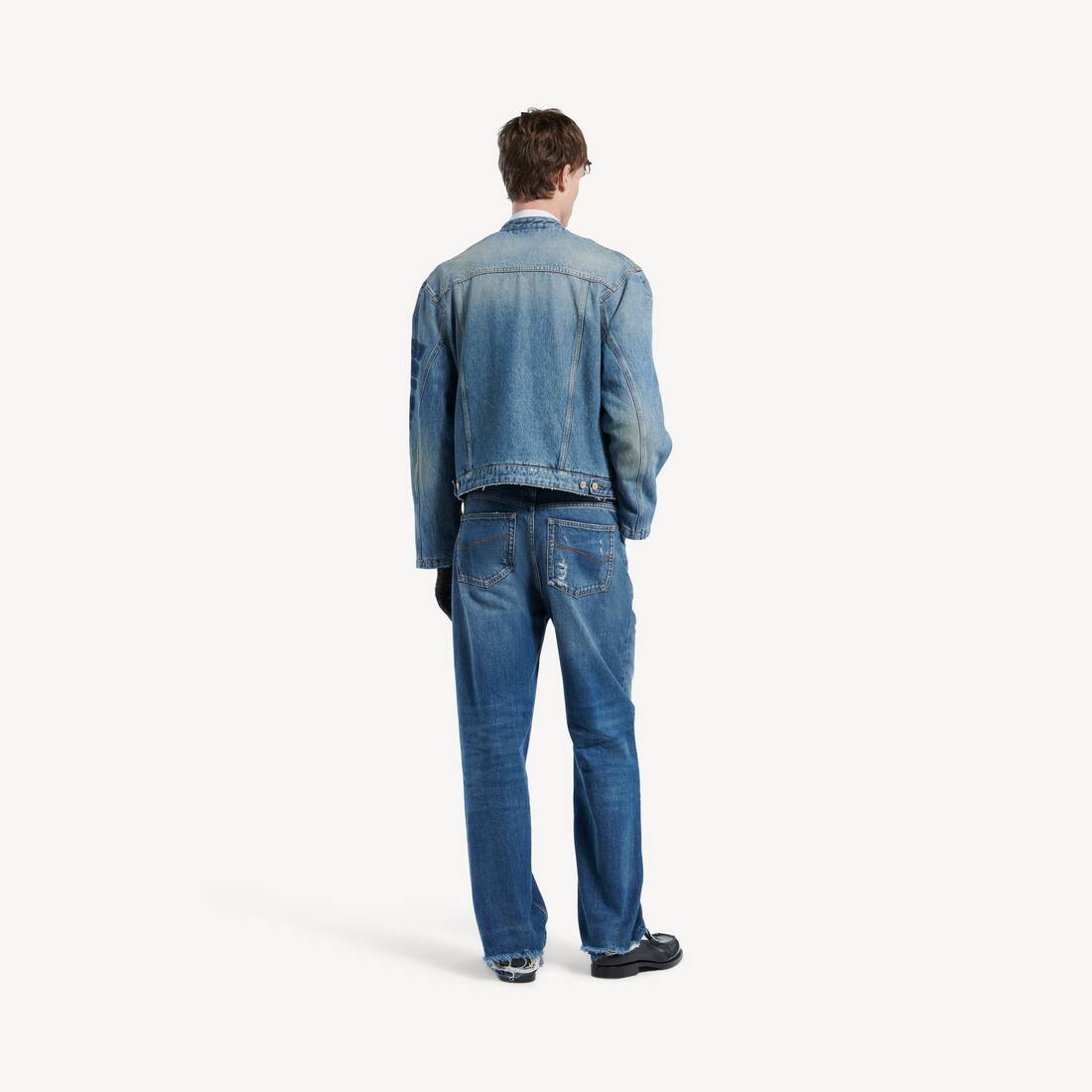 ダークブルー の メンズ Squeeze デニム モーターサイクルジャケット | Balenciaga 日本 JA - Image 4
