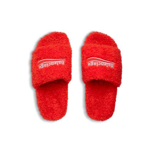 furry slide sandal