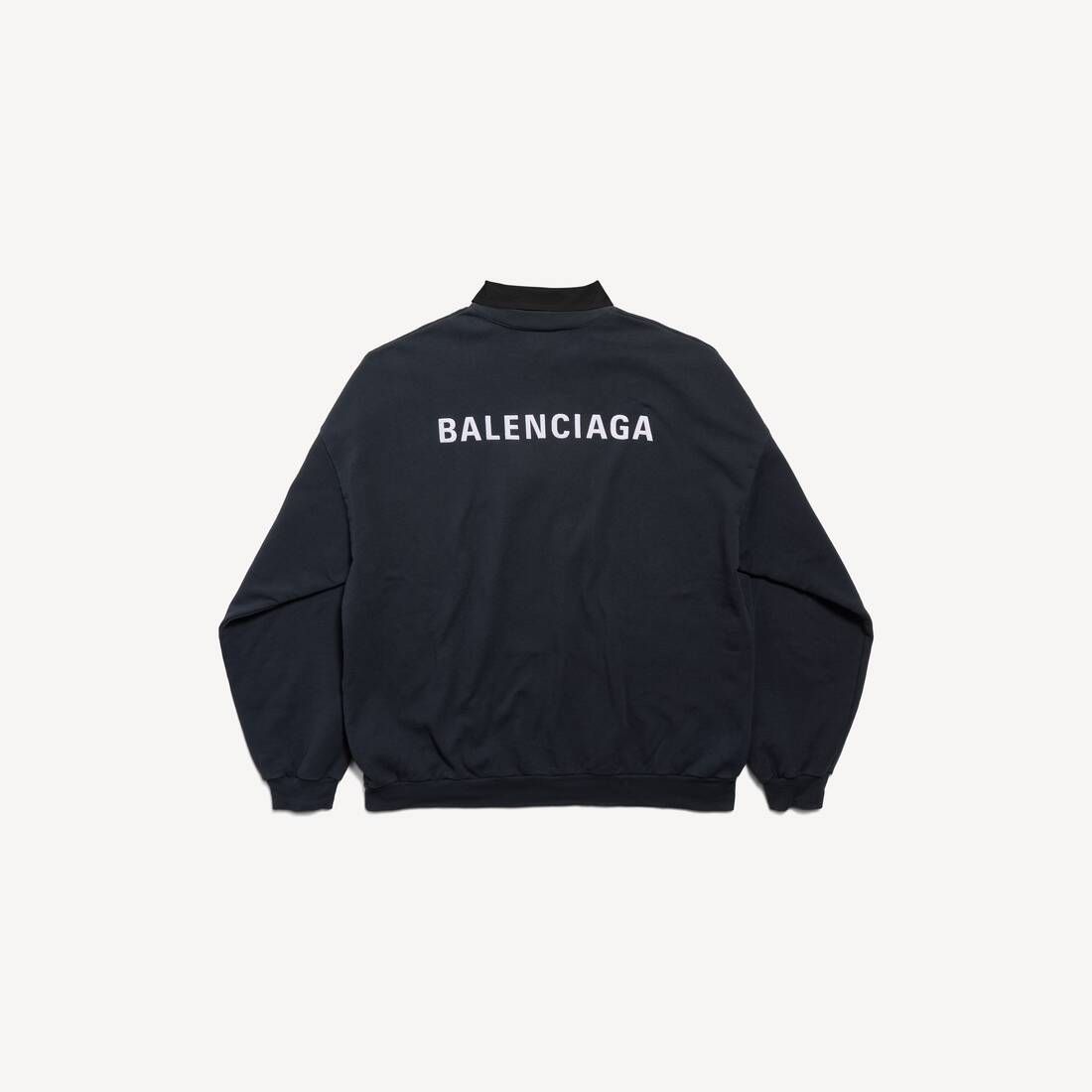 Men's Balenciaga Back Shirt Collar Crewneck in Faded Black | Balenciaga Estonia EN - Image 2