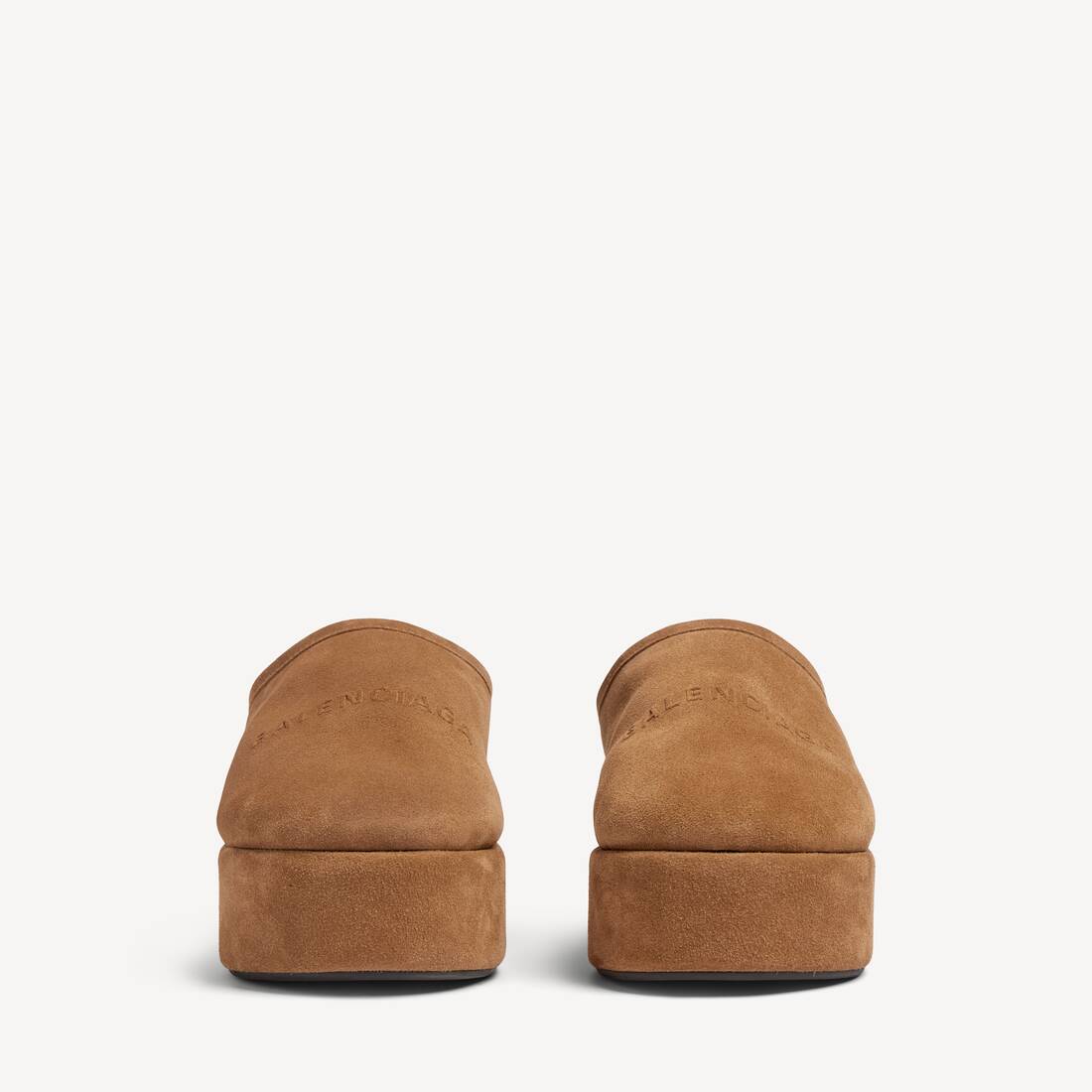 Mule &Agrave; Plateforme Alaska Soft pour Femme en Marron/blanc | Balenciaga France FR - Image 3