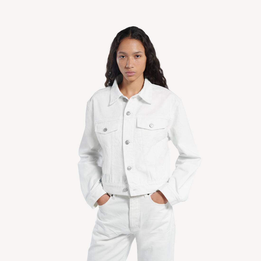 Chaqueta Boxy Cl&aacute;sica Wings para Mujer en Blanco | Balenciaga Espa&ntilde;a ES - Image 5