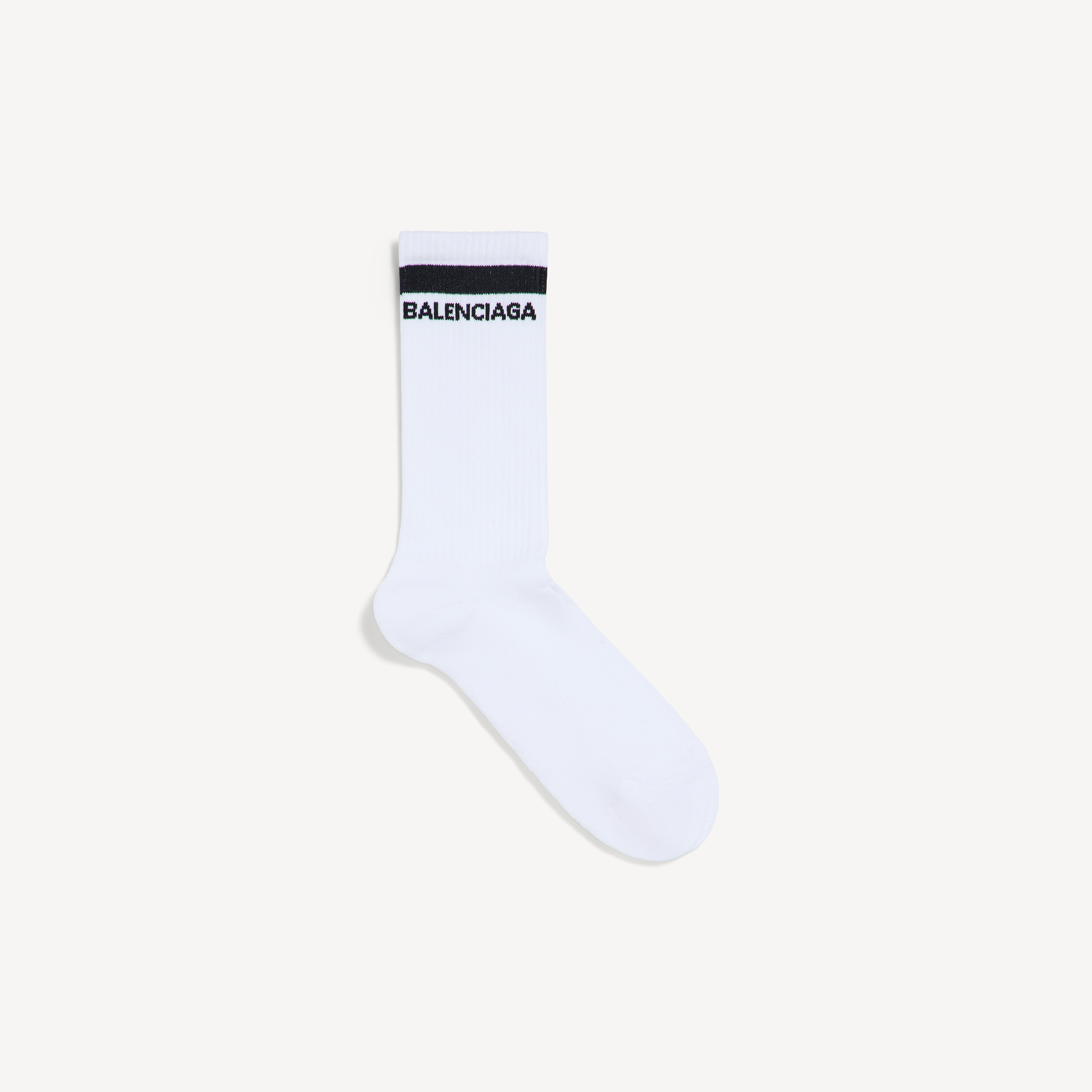 BALENCIAGA ホワイトリブソックス Logo ソックス