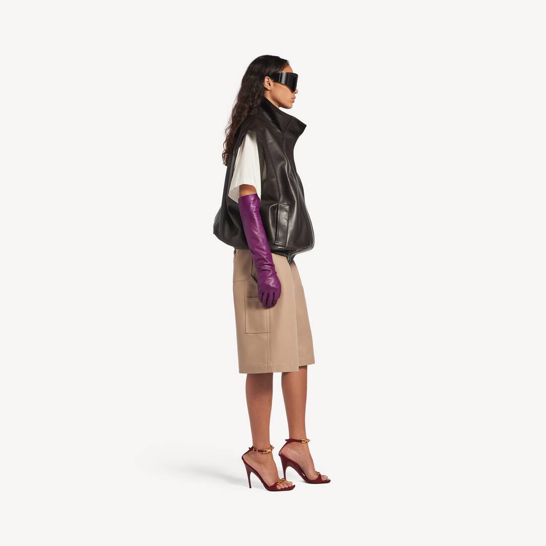 Blouson Sans Manches pour Femme en Moka | Balenciaga Belgique FR - Image 3