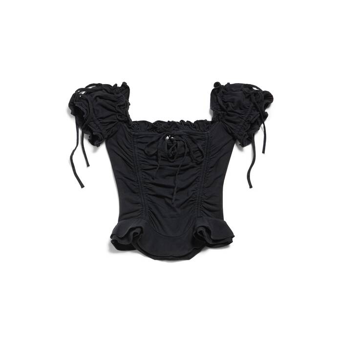 gathered cropped top