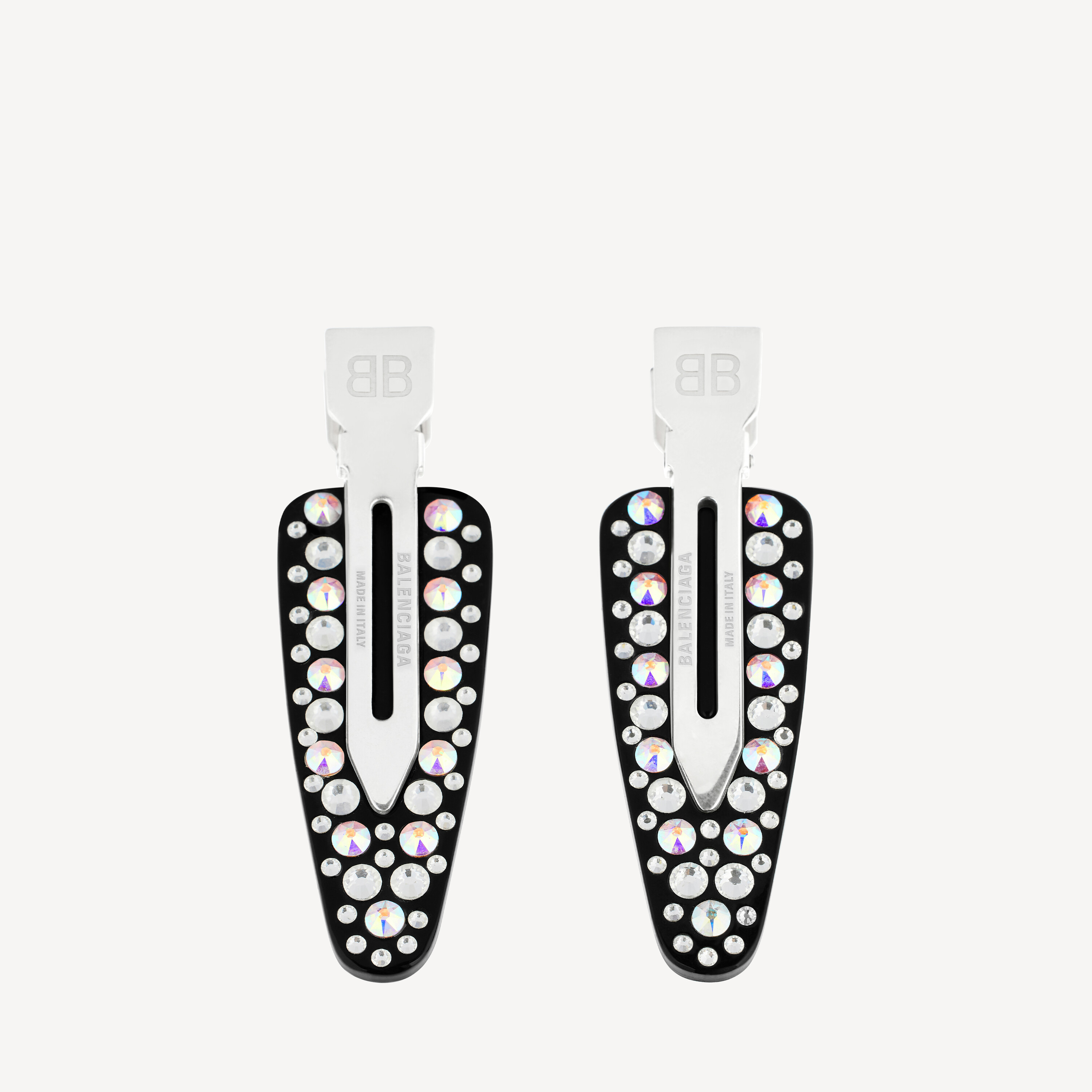 Women's Salon Bb Clip Set 2 in Silver/black | Balenciaga US