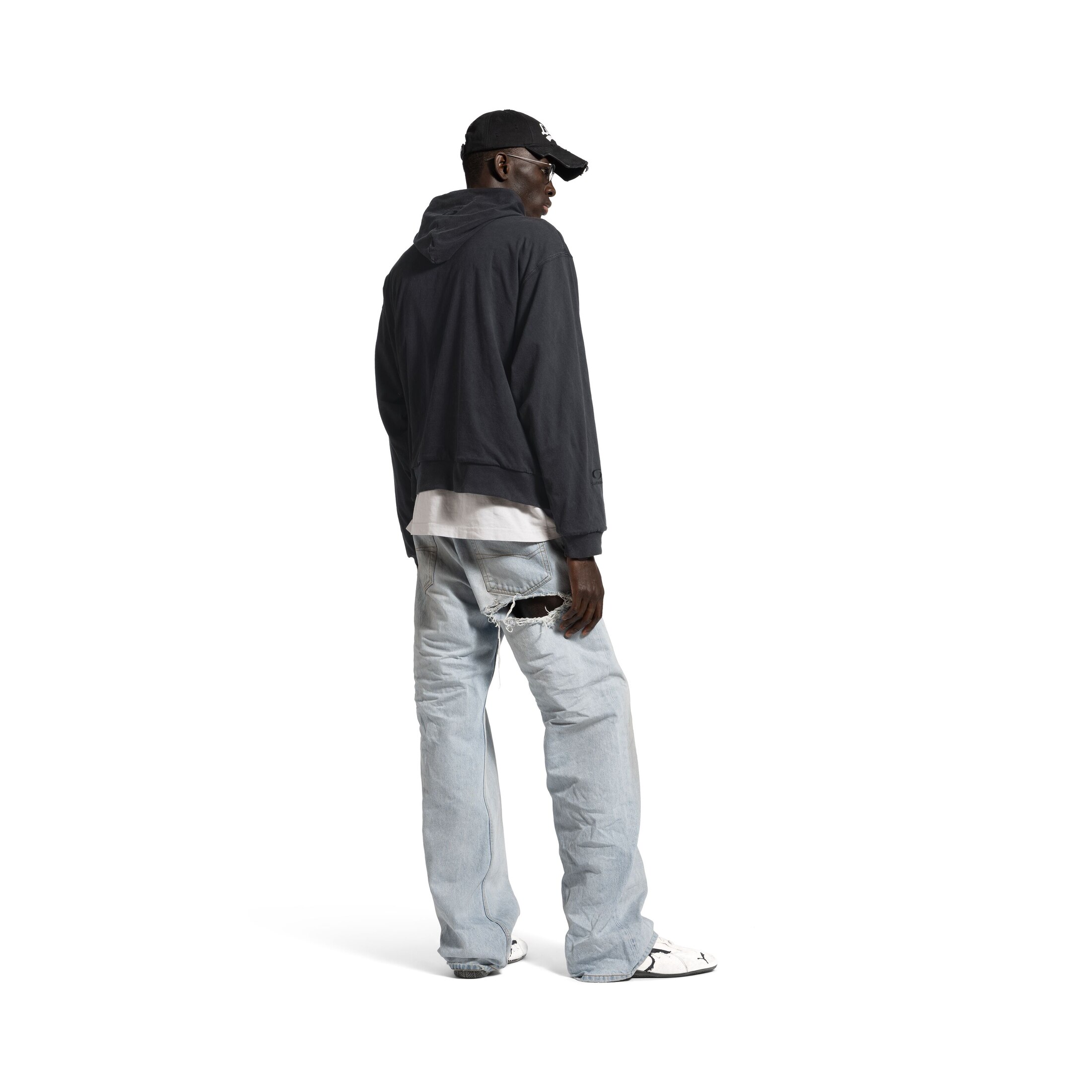 balenciaga back reversible zip-up hoodie